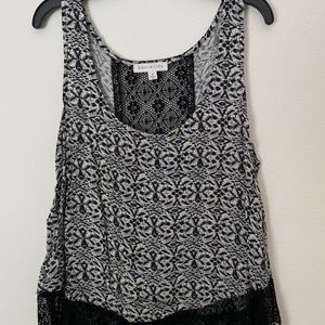 Black and white pattern blouse